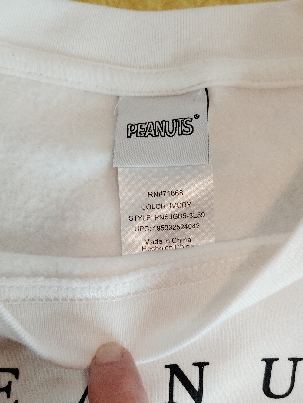 Peanuts Snoopy New York White Sweat Shirt Size M - Picture 7 of 11